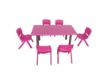 JZ-2421 普通长方桌粉色